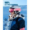 ZIONOR X Ski Goggles – OTG Snowboard Goggles Detachable Lens for Men Women Adult(A6-vlt 7% Pinkframe Pinklens)