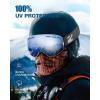 ZIONOR X Ski Goggles – OTG Snowboard Goggles Detachable Lens for Men Women Adult(A6-vlt 9% Whiteframe Silverlens)
