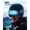 ZIONOR X Ski Goggles – OTG Snowboard Goggles Detachable Lens for Men Women Adult(A7-vlt 22% Blackframe Bluelens)