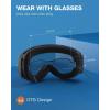 ZIONOR X Ski Goggles – OTG Snowboard Goggles Detachable Lens for Men Women Adult(A7-vlt 22% Blackframe Bluelens)