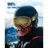 ZIONOR X Ski Goggles – OTG Snowboard Goggles Detachable Lens for Men Women Adult(A7-whiteframe Yellowlens Vlt 89%)