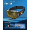 ZIONOR X Ski Goggles – OTG Snowboard Goggles Detachable Lens for Men Women Adult(A7-whiteframe Yellowlens Vlt 89%)