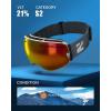 ZIONOR X Ski Goggles – OTG Snowboard Goggles Detachable Lens for Men Women Adult(B3-vlt 21% Whiteframe Greyrevoredlens)