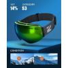 ZIONOR X Ski Goggles – OTG Snowboard Goggles Detachable Lens for Men Women Adult(B4-lagopus X Greenframe Greenlens Vlt 14%)