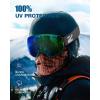 ZIONOR X Ski Goggles – OTG Snowboard Goggles Detachable Lens for Men Women Adult(B4-lagopus X Greenframe Greenlens Vlt 14%)