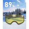 ZIONOR X Ski Snowboard Snow Goggles Replacement Lenses(L1-x Low Light Lens Vlt 89%)