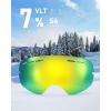 ZIONOR X Ski Snowboard Snow Goggles Replacement Lenses(L2-x Mirror Gold Lens Vlt 7%)