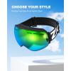 ZIONOR X Ski Snowboard Snow Goggles Replacement Lenses(L2-x Mirror Green Lens Vlt 14%)