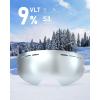 ZIONOR X Ski Snowboard Snow Goggles Replacement Lenses(L2-x Mirror Silver Lens Vlt 9%)