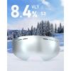ZIONOR X Ski Snowboard Snow Goggles Replacement Lenses(L3-x Polarizedsilver Lens Vlt 8.4%)