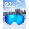 ZIONOR X Ski Snowboard Snow Goggles Replacement Lenses(X Mirror Blue Lens Vlt 22%)