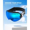 ZIONOR X Ski Snowboard Snow Goggles Replacement Lenses(X Mirror Blue Lens Vlt 22%)