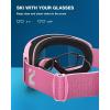 ZIONOR X11 Ski Goggles with 4 Lens, Magnetic Cylindrical Snow Snowboard Goggles with Case, Anti Fog OTG for Men Women Adult