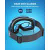 ZIONOR X4 Ski Goggles Magnetic Lens – Snowboard Goggles for Men Women Adult – Snow Goggles Anti-fog UV Protection(A5-vlt 11% Light Blue Frame Revo Blue Lens)