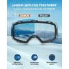 ZIONOR X4 Ski Goggles Magnetic Lens – Snowboard Goggles for Men Women Adult – Snow Goggles Anti-fog UV Protection(A6-vlt 15.6% Light White Frame Revo Red Lens)