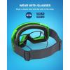 ZIONOR X4 Ski Goggles Magnetic Lens – Snowboard Goggles for Men Women Adult – Snow Goggles Anti-fog UV Protection(A7-vlt 10.5% Green Frame Grey Revo Green Lens)