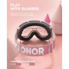 ZIONOR XMINI Kids Ski Goggles – Snowboard Snow Goggles for Boys Girls Youth(A0-pink Frame Grey Revo Pink Lens Vlt 7%)