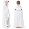 ZIONOR Hooded Bath Towel for Kids – 50”L x 35”W Extra-Large Hooded Towels for Big Kids 6-10, Kids Beach Towels Made from Bamboo Rayon, Suitable for Bath, Pool, Beach(White Bear)(1-white Bear)