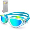 ZIONOR Kids Swim Goggles, G1MINI MIX Vibrant Colorblock Polarized No Leaking Anti Fog Kids Goggles(3-14)(N(allclear/Red/Orange-gold))