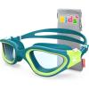 ZIONOR Kids Swim Goggles, G1MINI SE Anti-Fog Swimming Goggles for Kid Child 6-14(A5 (Clear Lens – Greengreen))