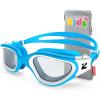 ZIONOR Kids Swim Goggles, G1MINI SE Anti-Fog Swimming Goggles for Kid Child 6-14(A7 (Clear Lens – Bluewhite))