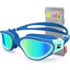 ZIONOR Kids Swim Goggles, G1MINI SE Anti-Fog Swimming Goggles for Kid Child 6-14(B4 (Gold Lens – Bluegreen))