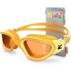 ZIONOR Kids Swim Goggles, G1MINI SE Anti-Fog Swimming Goggles for Kid Child 6-14(B5 (Amber Lens – Allyellow))