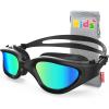 ZIONOR Kids Swim Goggles, G1MINI SE Anti-Fog Swimming Goggles for Kid Child 6-14(B9 (Allblack-gold))