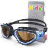ZIONOR Kids Swim Goggles, G1MINI Ultra Photochromic Polarized Swimming Goggles Boys Girls(A1 (Blue  Polarized + Photochromic))