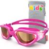 ZIONOR Kids Swim Goggles, G1MINI Ultra Photochromic Polarized Swimming Goggles Boys Girls(A1(rose  Polarized + Photochromic  Metal Frame))