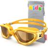 ZIONOR Kids Swim Goggles, G1MINI Ultra Photochromic Polarized Swimming Goggles Boys Girls(A4 (Gold  Polarized + Photochromic))