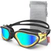 ZIONOR Swim Goggles, G1 MAX Polarized Anti-Fog Swimming Goggles for Men Women(A6 (Polarized + Mirror Gold))