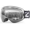 ZIONOR X Ski Goggles – OTG Snowboard Goggles Detachable Lens for Men Women Adult(A3-vlt 94% Blackframe Clearlens)