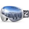 ZIONOR X Ski Goggles – OTG Snowboard Goggles Detachable Lens for Men Women Adult(A6-vlt 9% Whiteframe Silverlens)