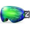 ZIONOR X Ski Goggles – OTG Snowboard Goggles Detachable Lens for Men Women Adult(B4-lagopus X Greenframe Greenlens Vlt 14%)