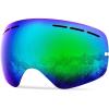 ZIONOR X Ski Snowboard Snow Goggles Replacement Lenses(L2-x Mirror Green Lens Vlt 14%)