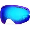 ZIONOR X Ski Snowboard Snow Goggles Replacement Lenses(X Mirror Blue Lens Vlt 22%)