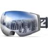 ZIONOR X4 Ski Goggles Magnetic Lens – Snowboard Goggles for Men Women Adult – Snow Goggles Anti-fog UV Protection(A0-vlt 10.5% Grey Frame Grey Revo Silver Lens)
