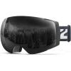 ZIONOR X4 Ski Goggles Magnetic Lens – Snowboard Goggles for Men Women Adult – Snow Goggles Anti-fog UV Protection(A1-vlt 17.9% Black Frame Black Lens)
