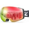 ZIONOR X4 Ski Goggles Magnetic Lens – Snowboard Goggles for Men Women Adult – Snow Goggles Anti-fog UV Protection(A4-vlt 15.6% Black Frame Revo Red Lens)