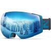 ZIONOR X4 Ski Goggles Magnetic Lens – Snowboard Goggles for Men Women Adult – Snow Goggles Anti-fog UV Protection(B0-blue Frame Sapphire Lens)