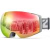 ZIONOR X4 Ski Goggles Magnetic Lens – Snowboard Goggles for Men Women Adult – Snow Goggles Anti-fog UV Protection(B6-grey Frame Revo Red Lens)