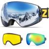 ZIONOR X7 Ski Snowboard Snow Goggles for Men Women Anti-fog UV Protection Spherical Dual Lens Design