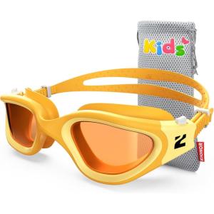 ZIONOR Kids Swim Goggles, G1MINI SE Anti-Fog Swimming Goggles for Kid Child 6-14(B5 (Amber Lens – Allyellow))