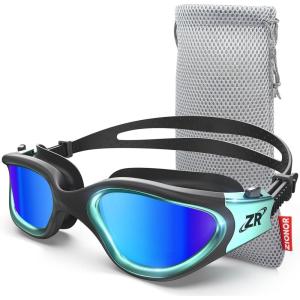ZIONOR Swim Goggles, G1 MAX Polarized Anti-Fog Swimming Goggles for Men Women(A8 (Polarized + Mirror Blue))
