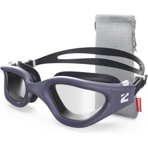 ZIONOR Swim Goggles, G1 SE Swimming Goggles Anti-Fog for Adult Men Women(A3-clear Lens Darkblue Frame)
