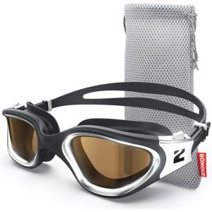 ZIONOR Swim Goggles, G1 Ultra Photochromic Polarized Swimming Goggles Men Women(A1 (Silver  Polarized + Photochromic))