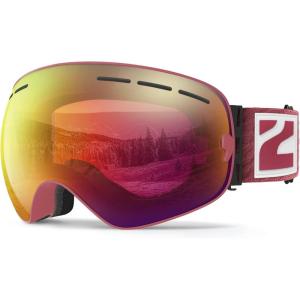 ZIONOR X Ski Goggles – OTG Snowboard Goggles Detachable Lens for Men Women Adult(B2-vlt 42% Pinkframe Purplerevored Lens)