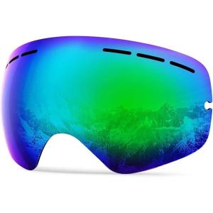 ZIONOR X Ski Snowboard Snow Goggles Replacement Lenses(L2-x Mirror Green Lens Vlt 14%)