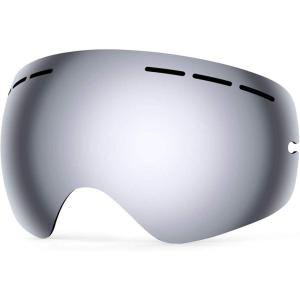 ZIONOR X Ski Snowboard Snow Goggles Replacement Lenses(L2-x Mirror Silver Lens Vlt 9%)